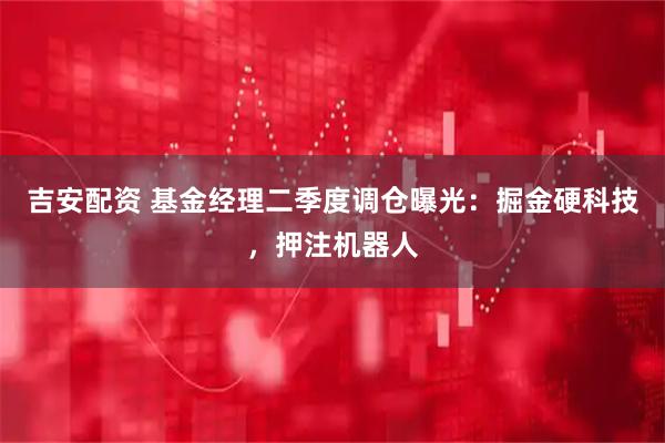 吉安配资 基金经理二季度调仓曝光：掘金硬科技，押注机器人
